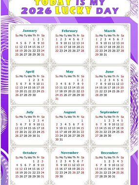 2027 Magnetic Calendar - Today is my Lucky Day - v01 5.25 x 8